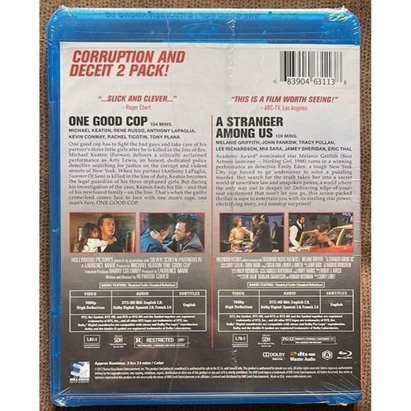 One Good Cop / A Stranger Among Us (Blu-ray Disc, 2012) Michael Keaton  NEW - Picture 2 of 2